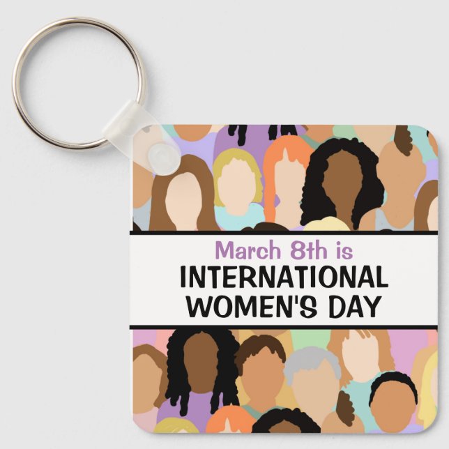 Large International Women's Day - March 8th   Keychain (Front)