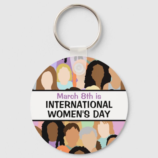 Large International Women's Day - March 8th   Keychain (Front)