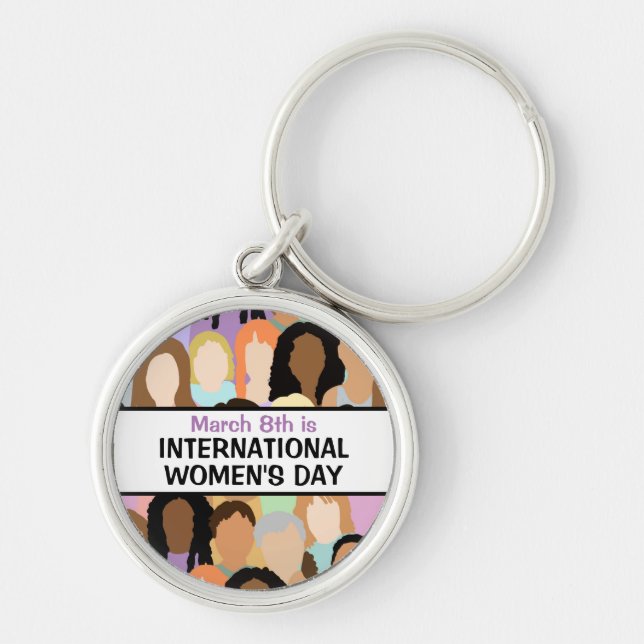 Large International Women's Day - March 8th  Keychain (Front)