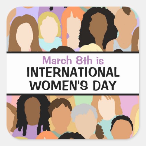 Large International Womens Day _ March 8th    Square Sticker