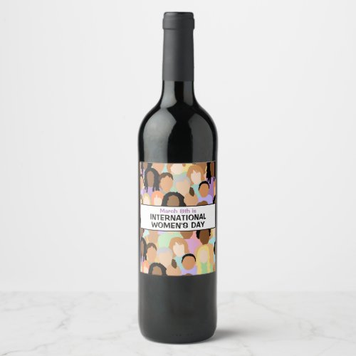 Large International Womens Day _ March 8th  Wine Label