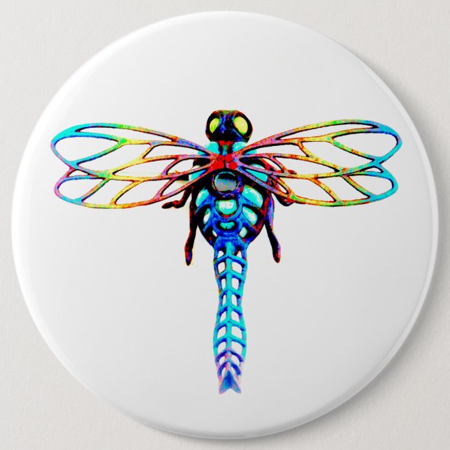 large iridescent dragonfly button (Front)