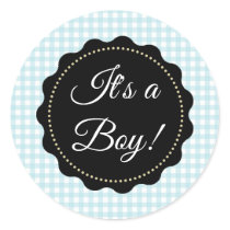 Large It's a Boy! Baby Shower Blue  Stickers