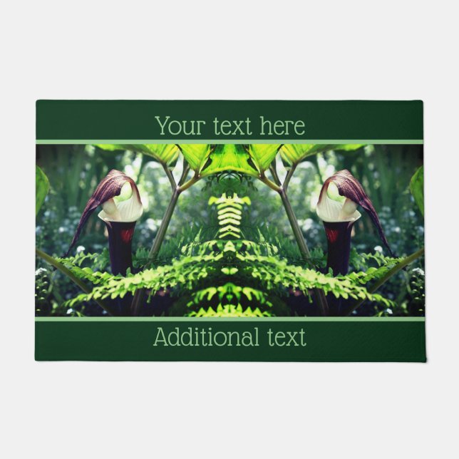 Large Jack In The Pulpit Flower Personalized Doormat (Front)