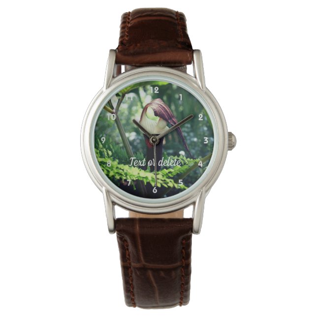 Large Jack In The Pulpit Flower Personalized  Watch (Front)