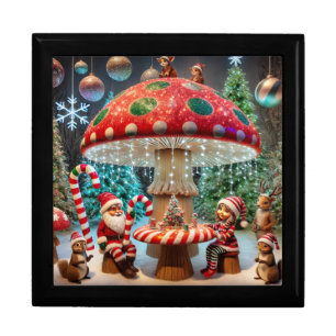 Large Jewelry Box: Christmas Mushroom Design Gift Box