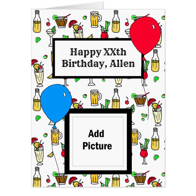 Large Jumbo Funny Alcohol Birthday Card (Front)