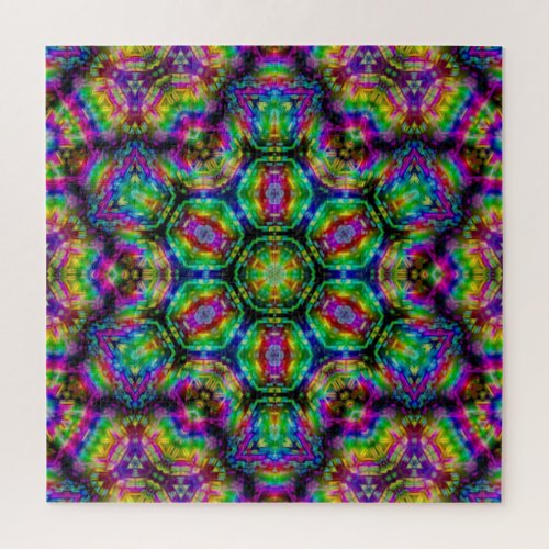 Large Kaleidoscopic Fractal Art Jigsaw Puzzle