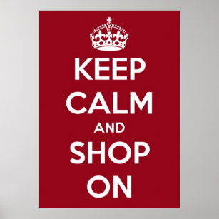 Large Keep Calm and Shop On Poster
