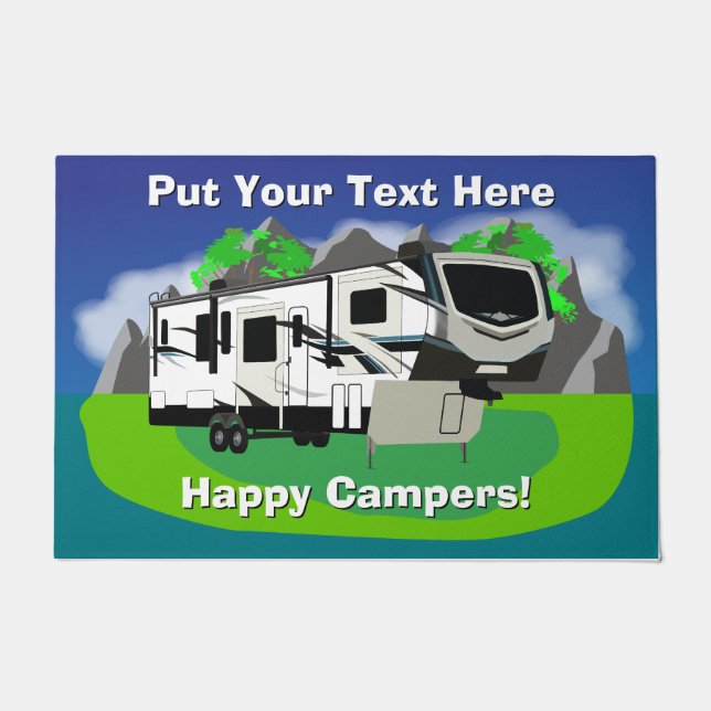 Large Keystone Montana Happy Camper 5th Wheel  Doormat (Front)