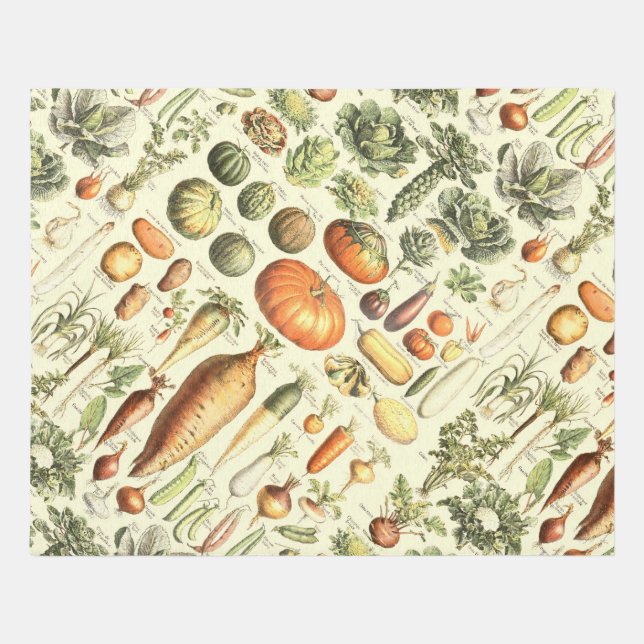 Large Kitchen Rug Vintage Cream Vegetables Pattern (Front)