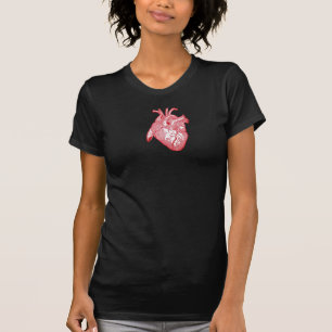 Large Labelled Vintage Anatomical Heart, Red T-Shirt