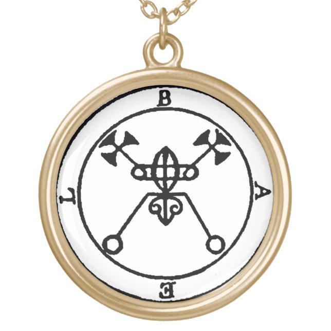 Large Lamen with Demon Bael's Sigil Gold Plated Necklace (Front)