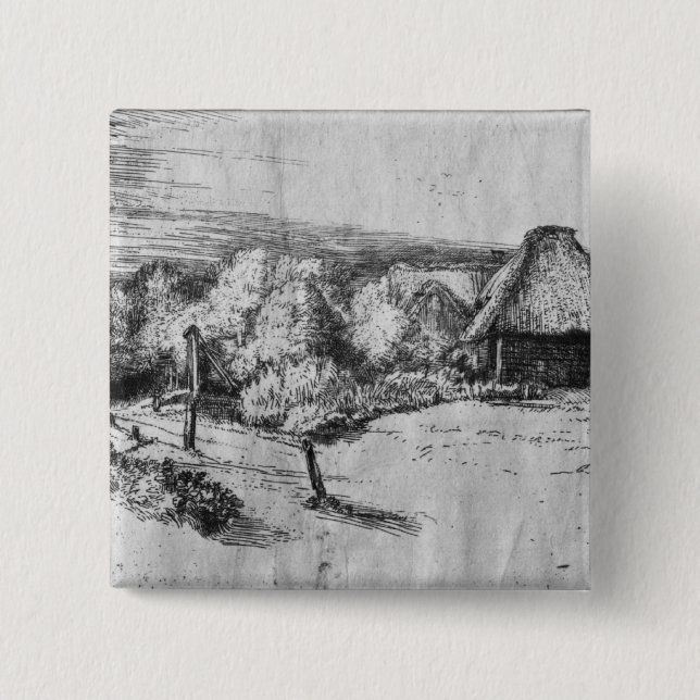 Large Landscape with a Tower, c.1650 Button (Front)