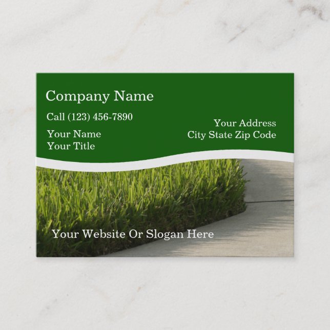 Large Landscaping Business Cards Template (Front)