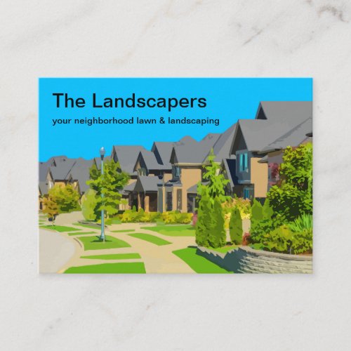Large Landscaping Lawn Service Business Cards