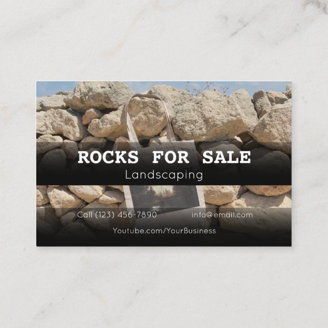 Large Landscaping Rocks For Sale Business Company  Business Card (Back)