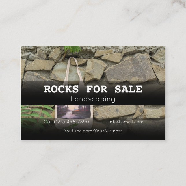 Large Landscaping Rocks For Sale Business Company  Card (Back)
