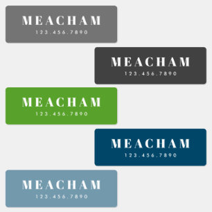 Large Last Name Boys Multi Color Waterproof Labels