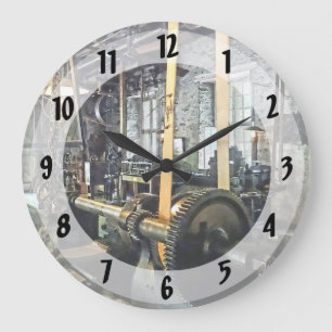 Large Lathe in Machine Shop Clock