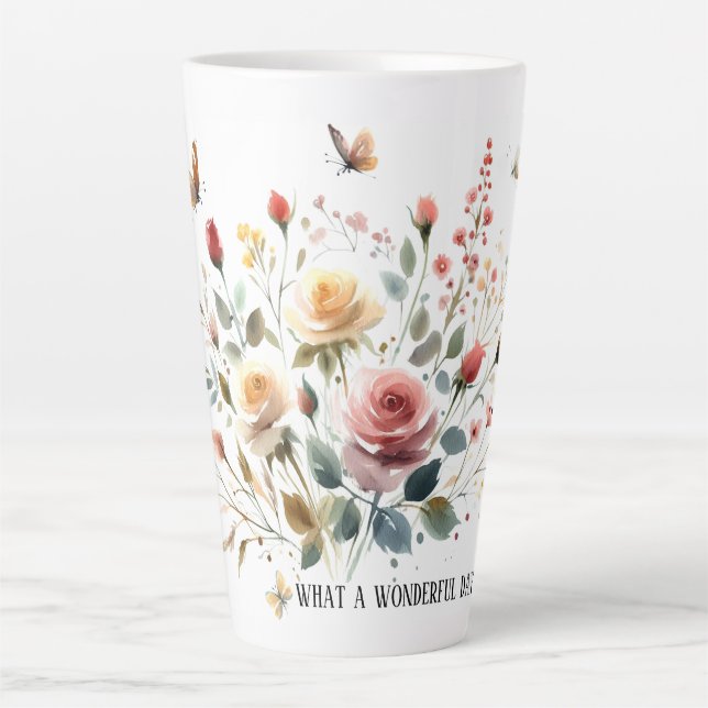 Large Latte Mug What A Wonderful Day (Front)