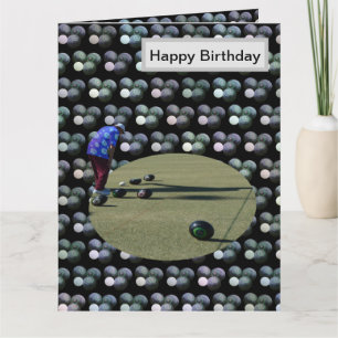 Large Lawn Bowls, Birthday Card, Card