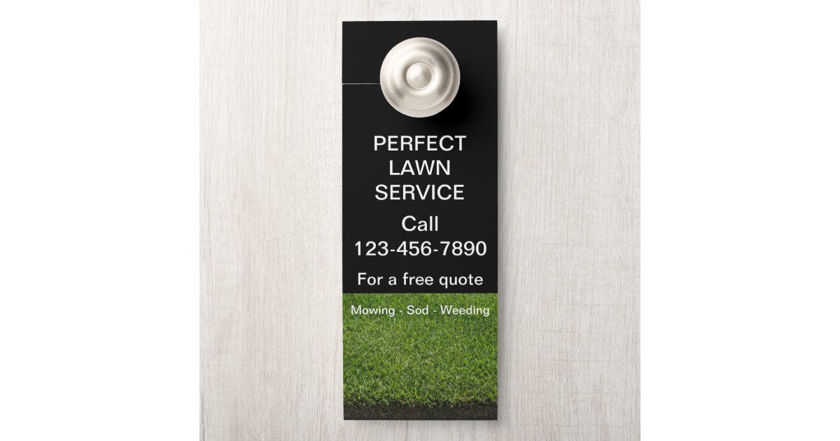 Large Lawn Mowing Service Promotional Door Hanger | Zazzle