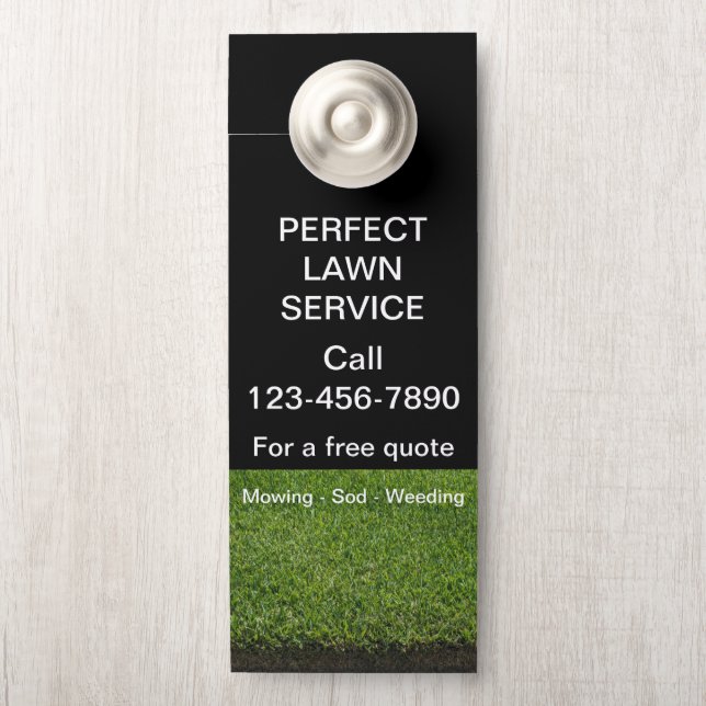 Large Lawn Mowing Service Promotional Door Hanger (On Knob)