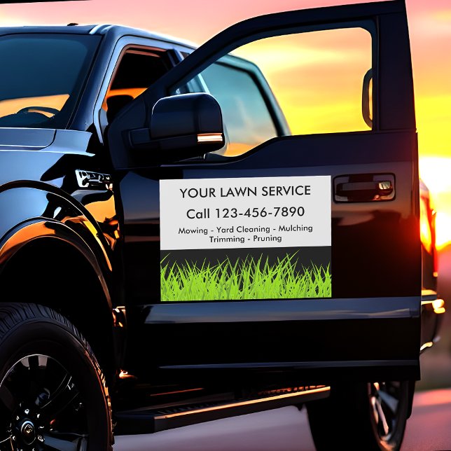 Large Lawn Service Advertising Car Magnet (lawn service car magnets)
