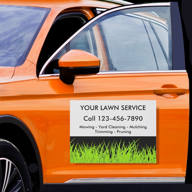 Large Lawn Service Advertising Car Magnet (Lawn Service Car Magnet)