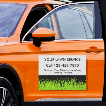 Large Lawn Service Advertising Car Magnet by Luckyturtle at Zazzle