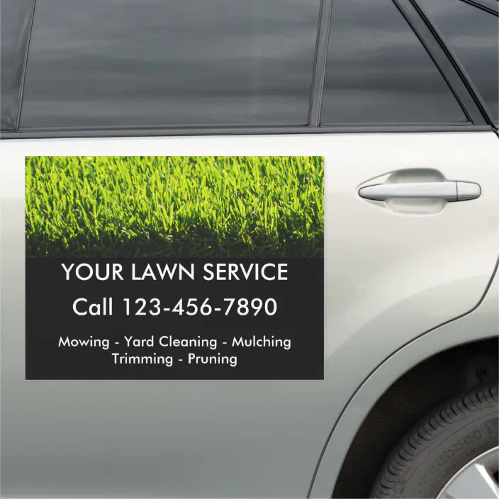 Large Lawn Service Advertising Car Magnet Template Zazzle Com