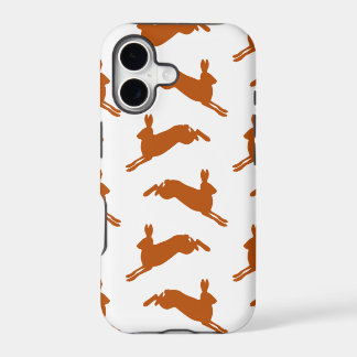 Large Leaping Hares Fawn Brown iPhone 17 Case