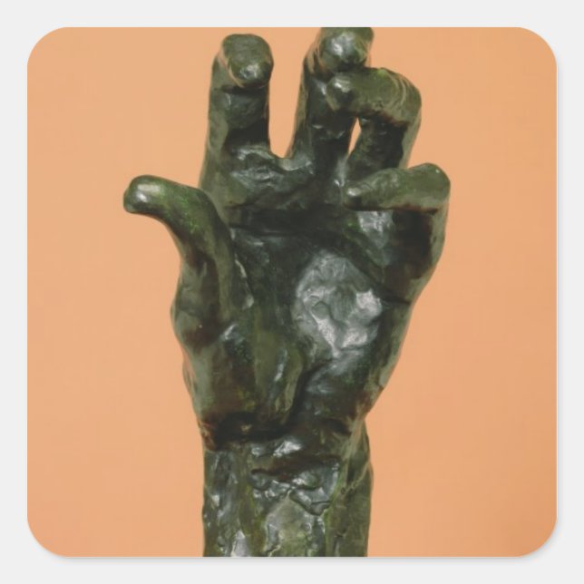 Large Left Hand (bronze) Square Sticker (Front)