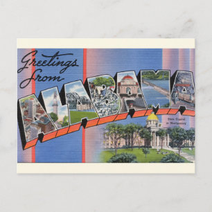 Large Letter Greetings from Alabama Postcard