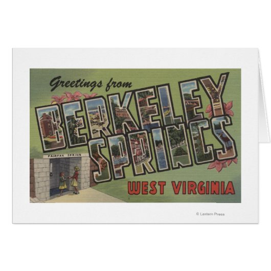 Large Letter Scenes - Berkeley Springs, WV Cards (Front Horizontal)