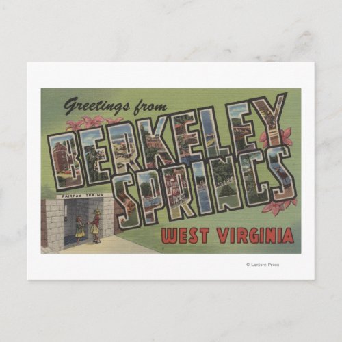 Large Letter Scenes _ Berkeley Springs WV Postcard