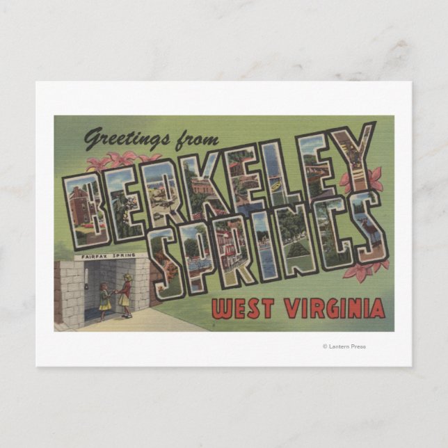Large Letter Scenes - Berkeley Springs, WV Postcard (Front)