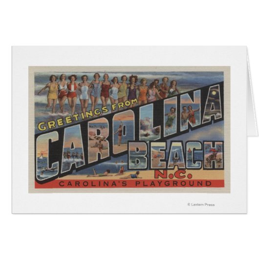 Large Letter Scenes - Carolina Beach, NC Cards (Front Horizontal)
