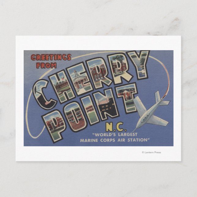 Large Letter Scenes - Cherry Point, NC Postcard (Front)