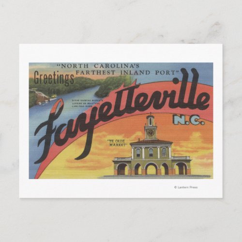 Large Letter Scenes _ Fayetteville NC Postcard