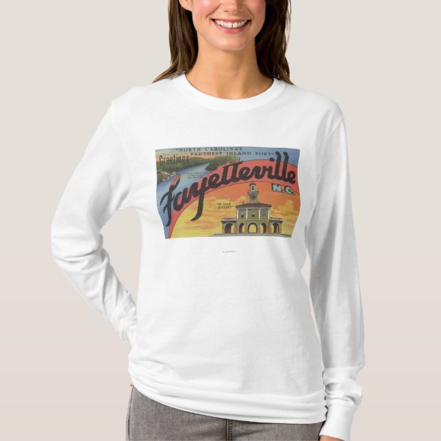Large Letter Scenes - Fayetteville, NC T-Shirt (Front)