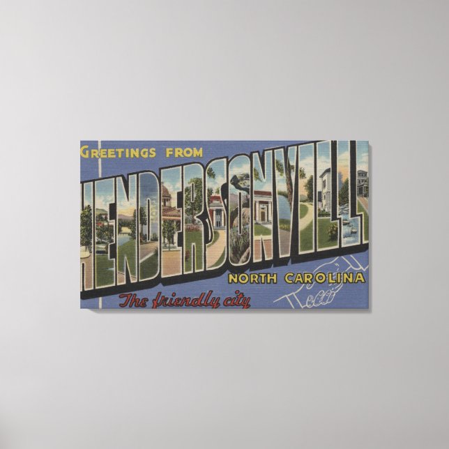 Large Letter Scenes - Hendersonville, NC Canvas Print (Front)