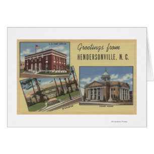 Large Letter Scenes - Hendersonville, NC Cards