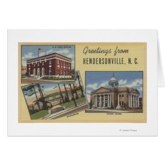 Large Letter Scenes - Hendersonville, NC Cards (Front Horizontal)