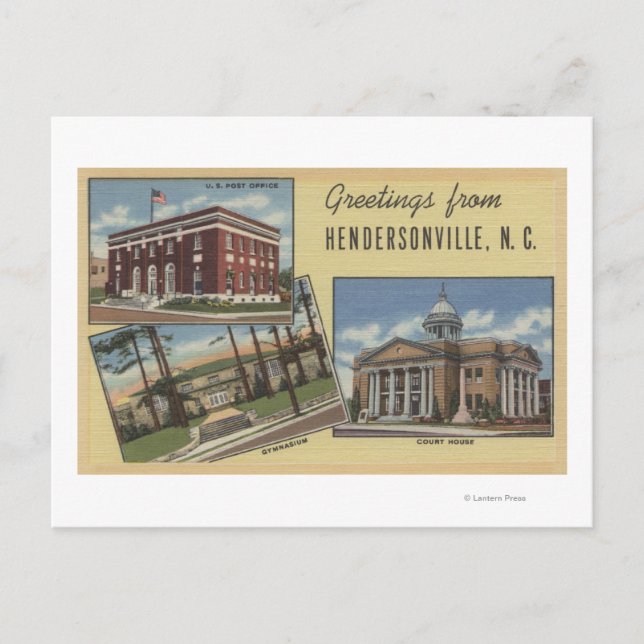 Large Letter Scenes - Hendersonville, NC Postcard (Front)