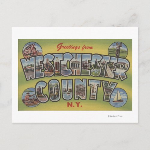 Large Letter Scenes _ Westchester County NY Postcard