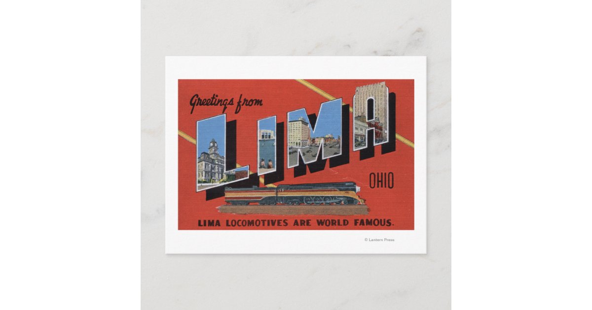 Large Letters - Lima Locomotives are World Postcard | Zazzle