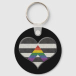 Large Lgbt Ally Pride Flag Colored Heart With Ace  Keychain at Zazzle