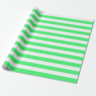 green and white stripes wrapping paper